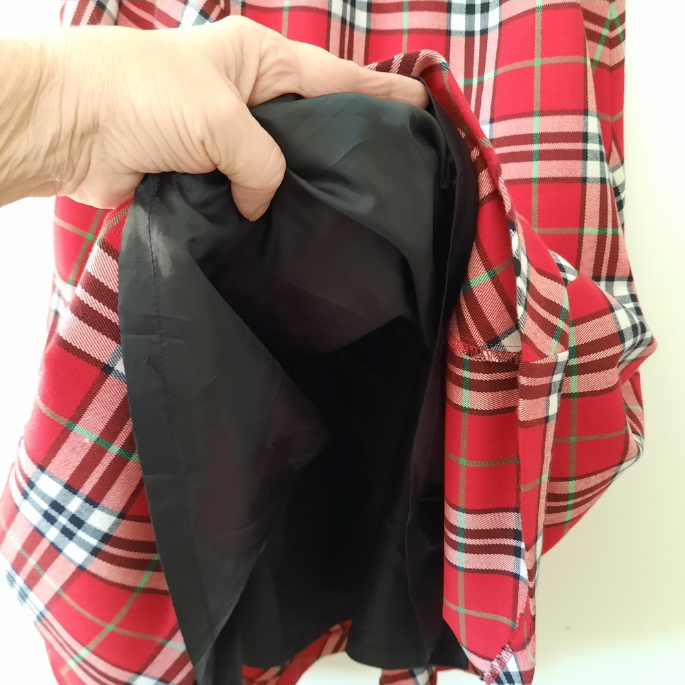 Hanna Anderson Red Plaid ALine Skirt Lined Womens Size Small Christmas Winter - Picture 4 of 15